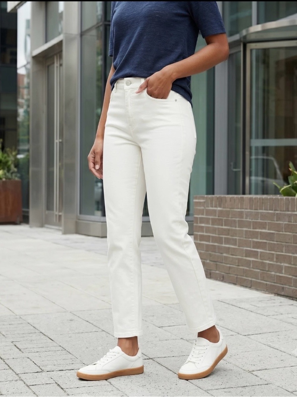 Blank NYC High-Rise Straight Leg Women’s Jeans - White